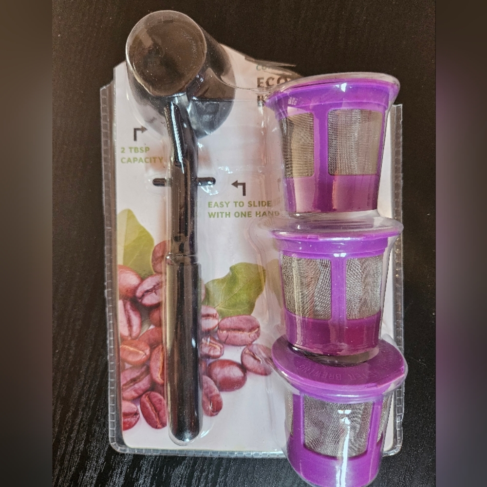 Reusable Coffee Filter Pods with Handle - Black and Purple